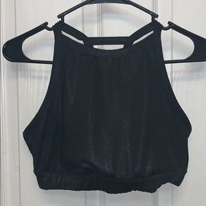 Joy Lab Metallic high neck bra w/ mesh panels